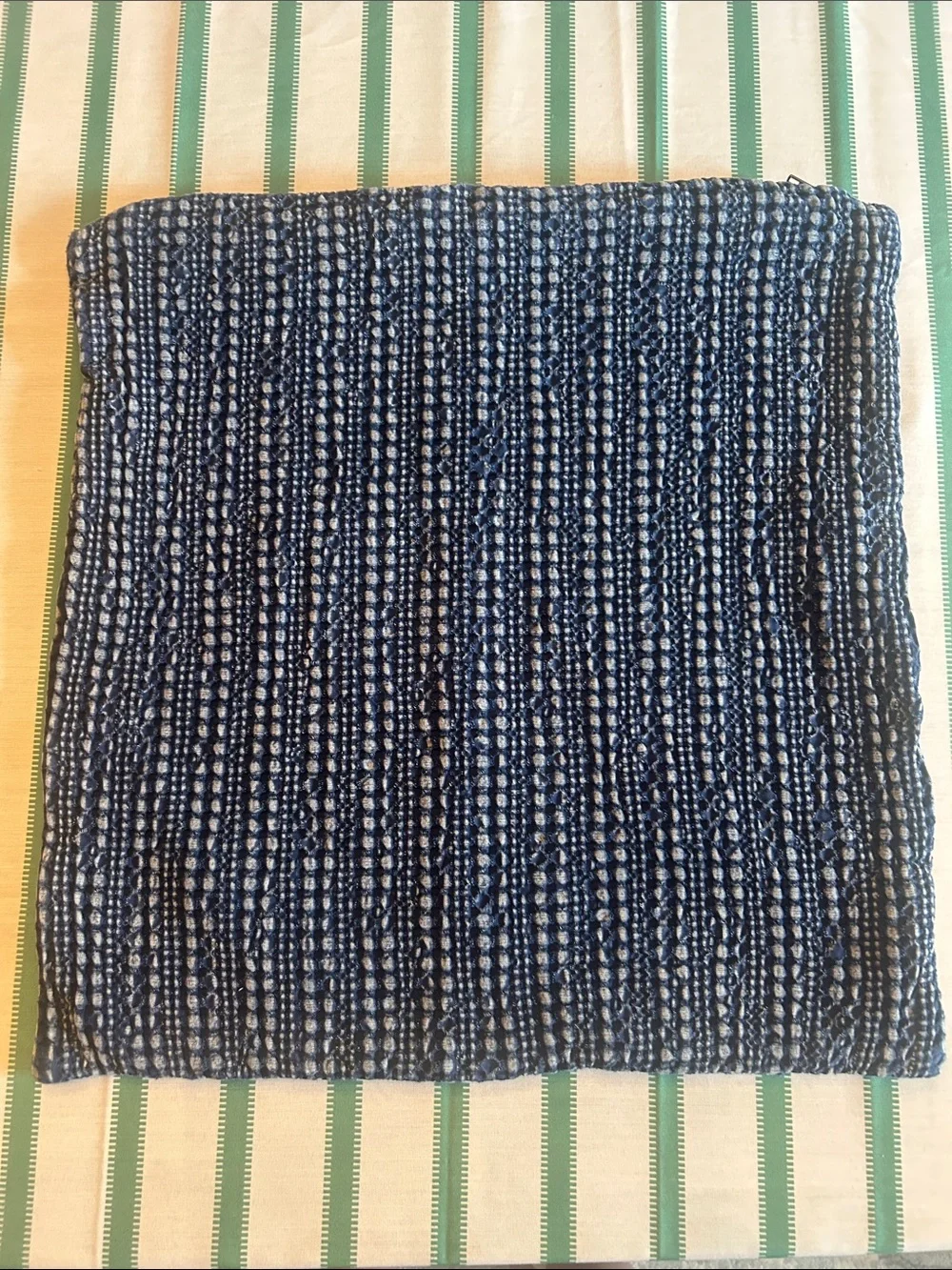 Pottery Barn Honeycomb Textured Pillow Cover, Lot of 2, Sailor Navy Blue, 18” - Picture 5 of 10